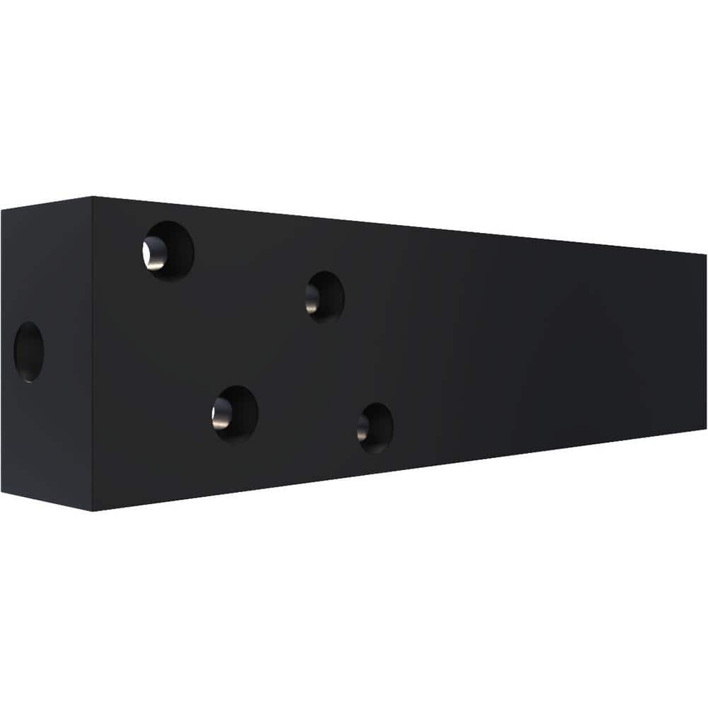 Ekena Millwork 2-1/2 in. x 10 in. x 1 1/2 in. Hidden Floating Steel Powder Coated Black Heavy-Duty Bracket with Flange (2)