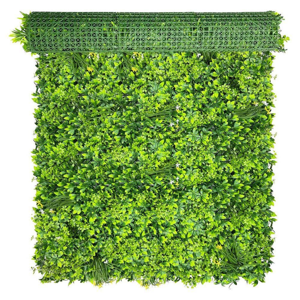 Unbranded 48 X120 in. Green Artificial Plant Wall Roll, oxwood Ivy Vine Leaf Hedge Fence (1)