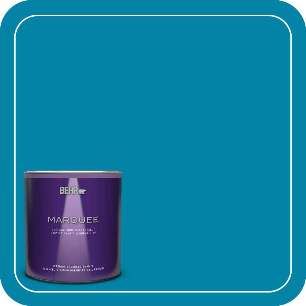 BEHR MARQUEE 1 qt. #MQ4-53 Tibetan Turquoise One-Coat Hide Eggshell Enamel Interior Paint & Primer