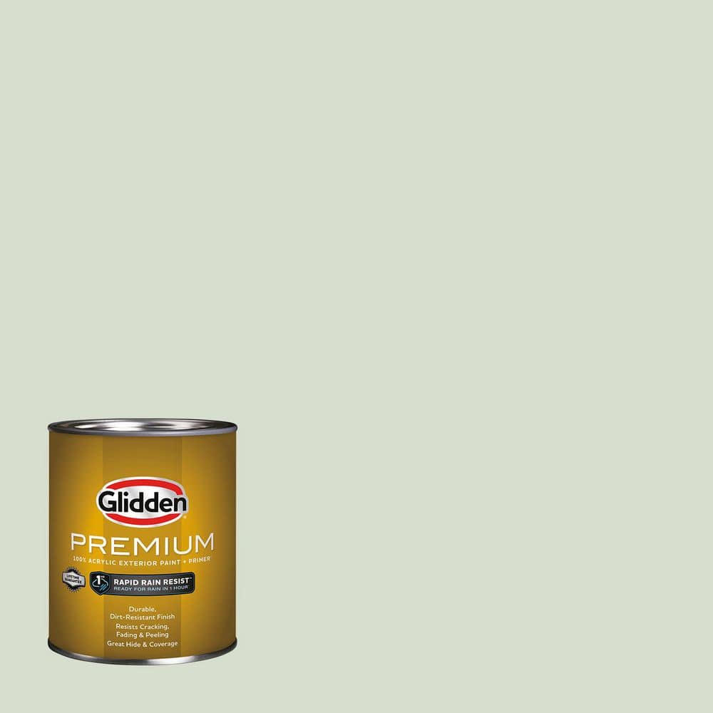 Glidden Premium 1 qt. PPG1124-2 Pale Vista Flat Exterior Paint