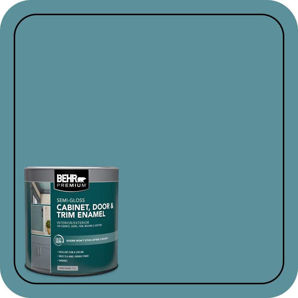 BEHR PREMIUM 1 qt. #HDC-AC-23A Cabana Blue Semi-Gloss Enamel Interior/Exterior Cabinet, Door & Trim Paint