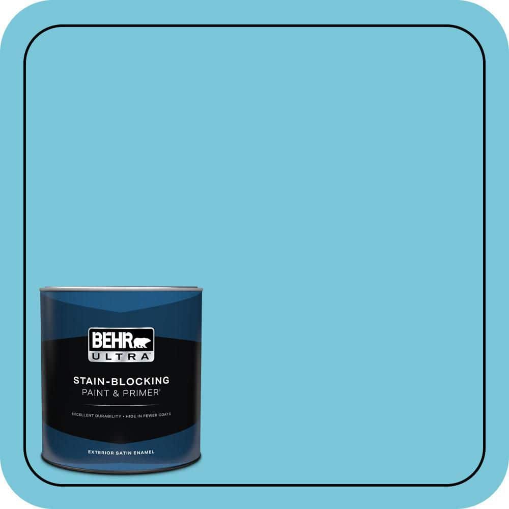 BEHR ULTRA 1 qt. #520B-4 Water Flow Satin Enamel Exterior Paint & Primer