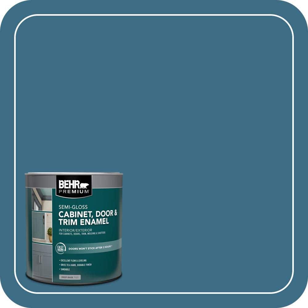 BEHR PREMIUM 1 qt. #S490-6 Bering Wave Semi-Gloss Enamel Interior/Exterior Cabinet, Door & Trim Paint