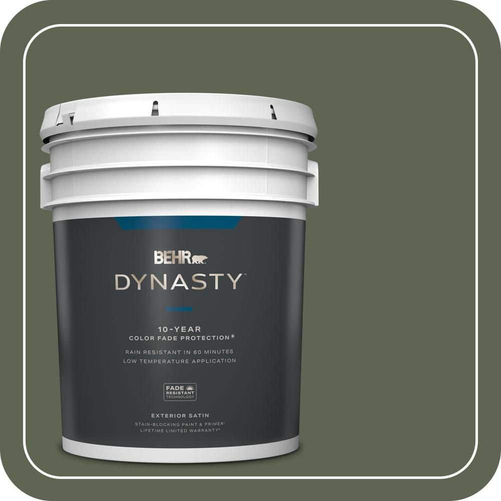 BEHR DYNASTY 5 gal. #N390-7 Cypress Vine Satin Enamel Exterior Stain-Blocking Paint & Primer