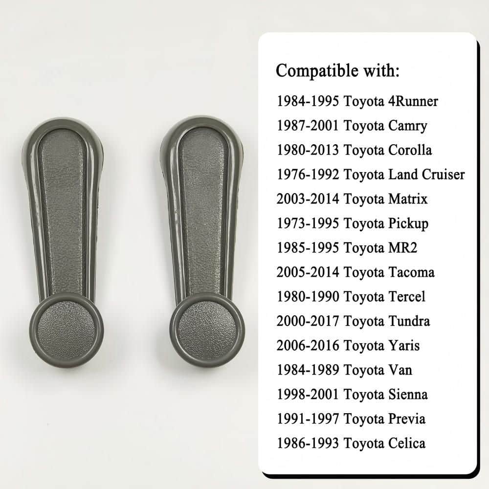 Numhew 2-Pack Durable Painted Gray Window Crank Handle, Metal OEM Replacement for Multiple Toyota Vehicles (3)