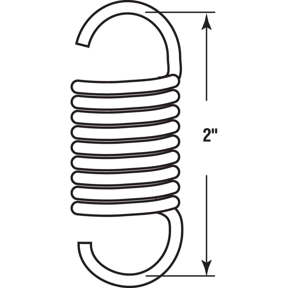 Prime-Line Extension Spring, Spring Steel Const, Nickel-Plated Finish, .105 GA x 3/4 in. x 2 in., Single Loop Open, (2-Pack) (2)