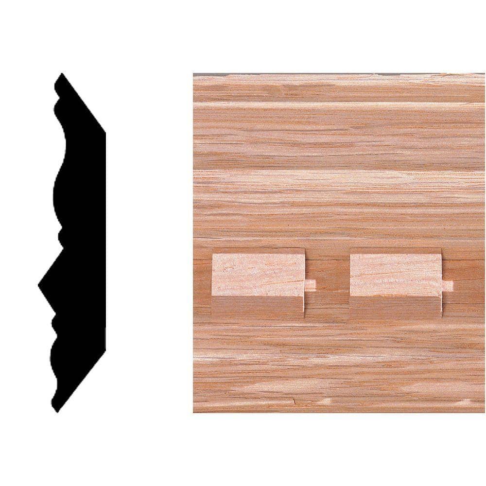 HOUSE OF FARA 3/4 in. D x 3-5/8 in. W x 96 in. L Unfinished Red Oak Wood Dentil Crown Moulding (1)