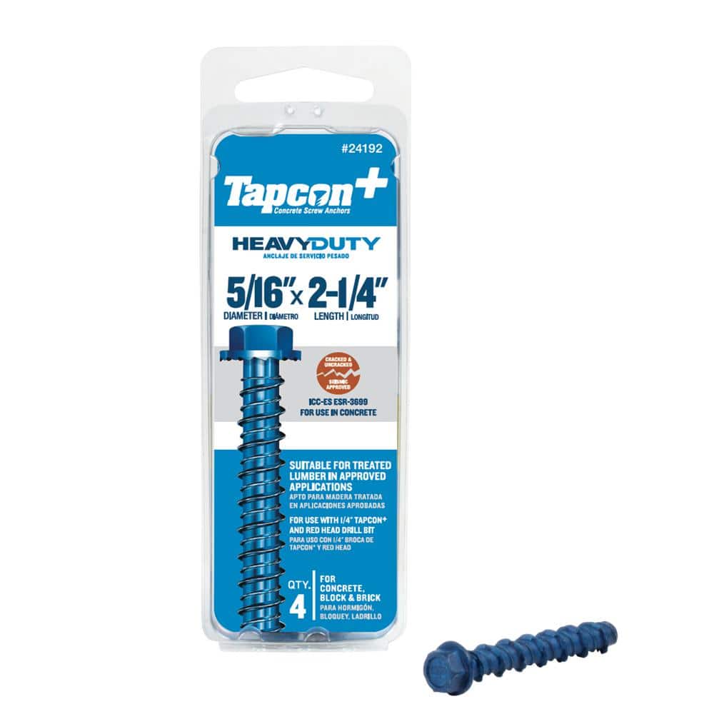 Tapcon 1/2 in. Steel Hex-Washer-Head Indoor/Outdoor Large Diameter Concrete Anchors