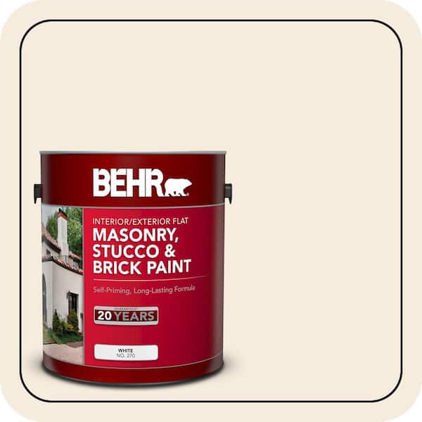 BEHR 1 gal. #PPU5-10 Heavy Cream Flat Interior/Exterior Masonry, Stucco and Brick Paint (2)