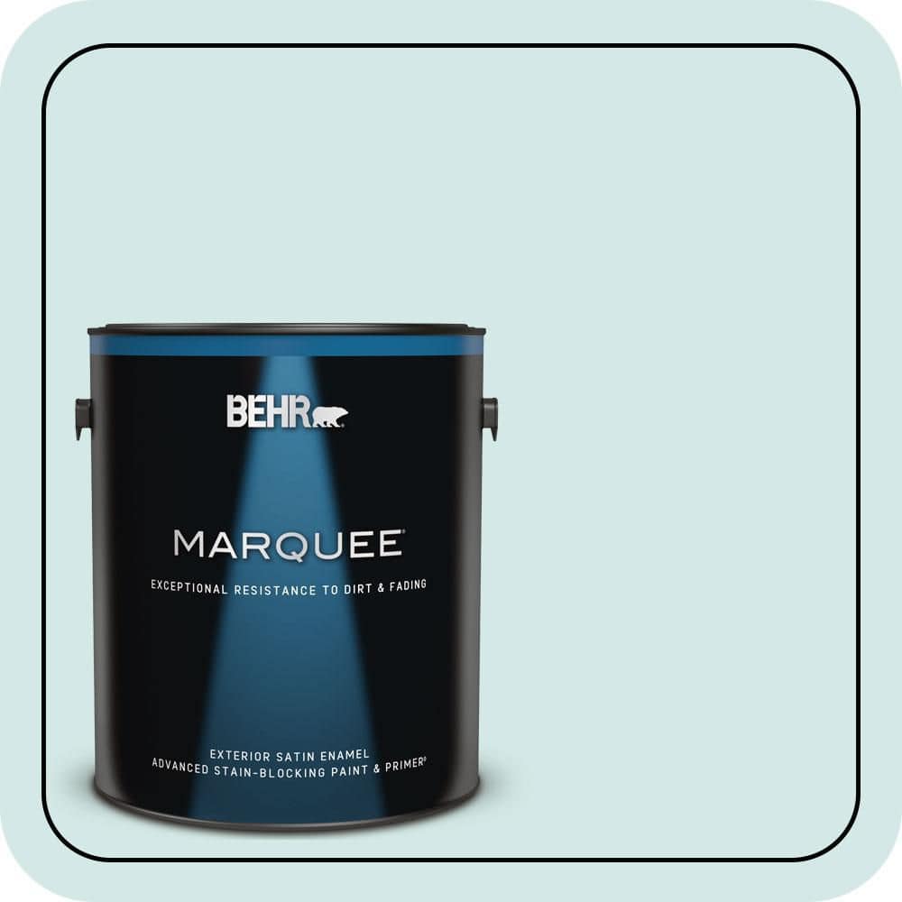 BEHR MARQUEE 1 gal. #T14-5 Sky Blue Satin Enamel Exterior Paint & Primer