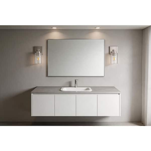 Hampton Bay Breward 5 in. 1-Light Brushed Nickel Wall Sconce with Clear Ribbed Glass Shade