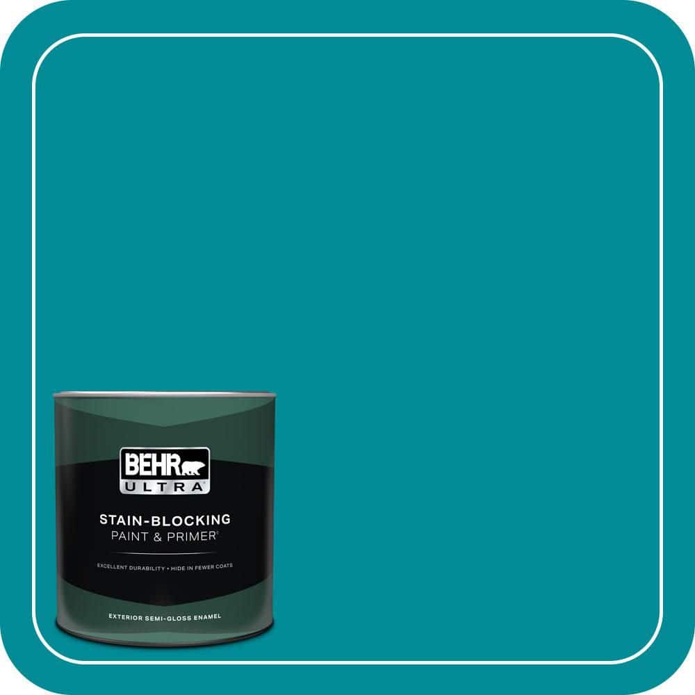 BEHR ULTRA 1 qt. #510B-7 Empress Teal Semi-Gloss Enamel Exterior Paint & Primer