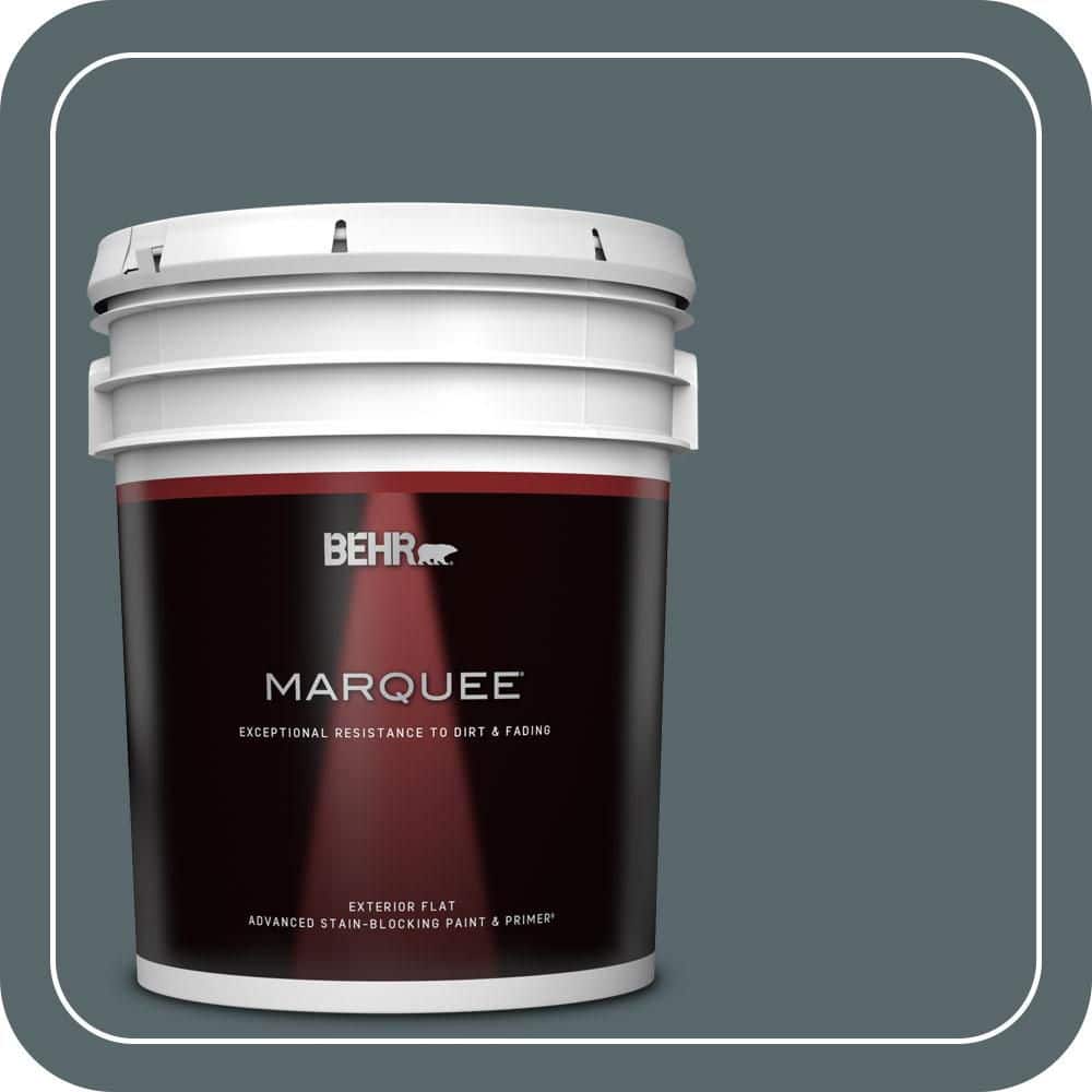 BEHR MARQUEE 5 gal. #N470-6 Whale Gray Flat Exterior Paint & Primer