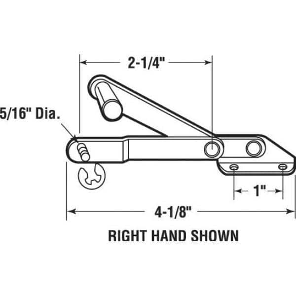 Prime-Line Aluminum, Right-Hand, Louver Operator, International (2)