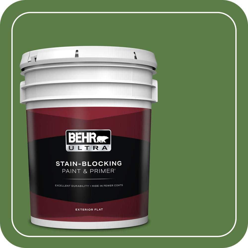 BEHR ULTRA 5 gal. #440D-6 Grassy Field Flat Exterior Paint & Primer
