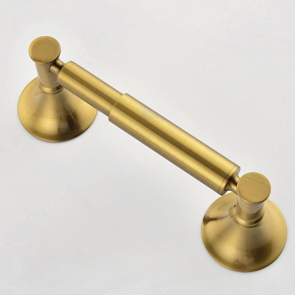 Satico 6-Piece Brass Bathroom Towel Rack Set with Wall Mount in Brushed Gold (2)