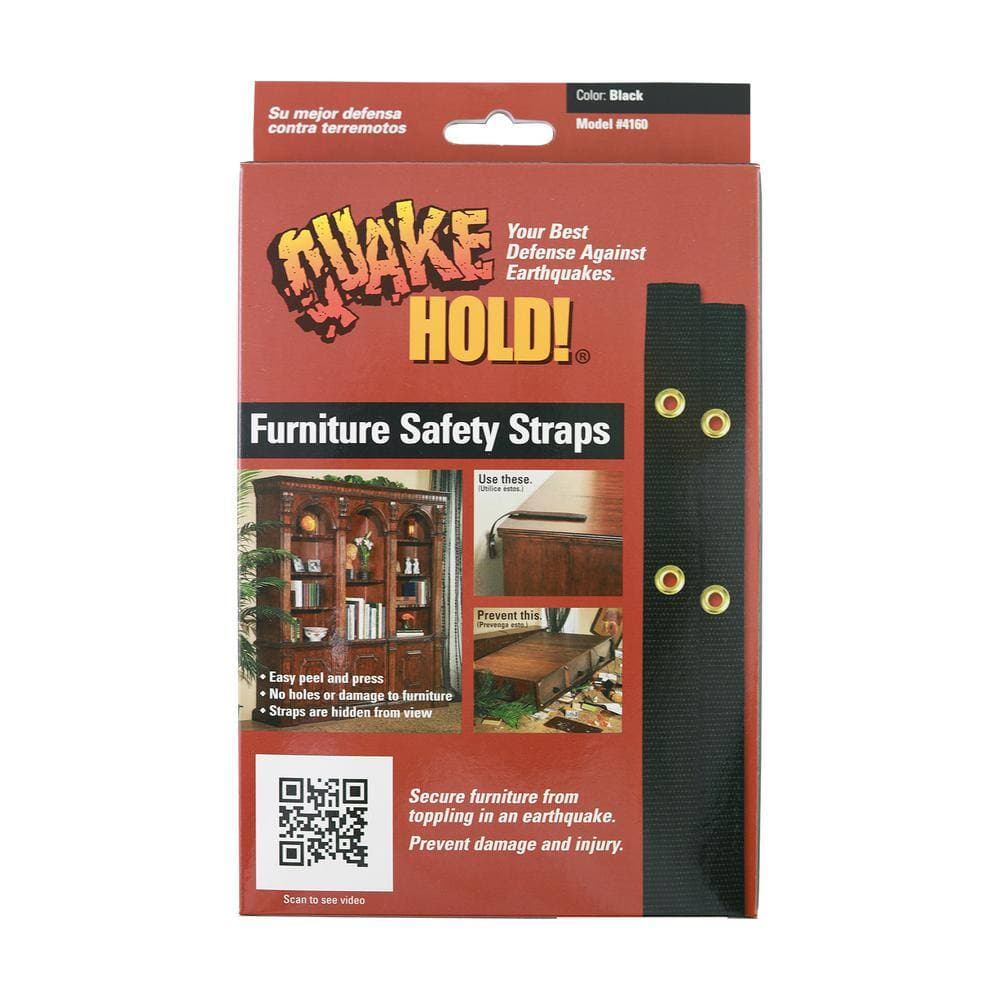 QuakeHOLD! Black Nylon Furniture Safety Strap (3)