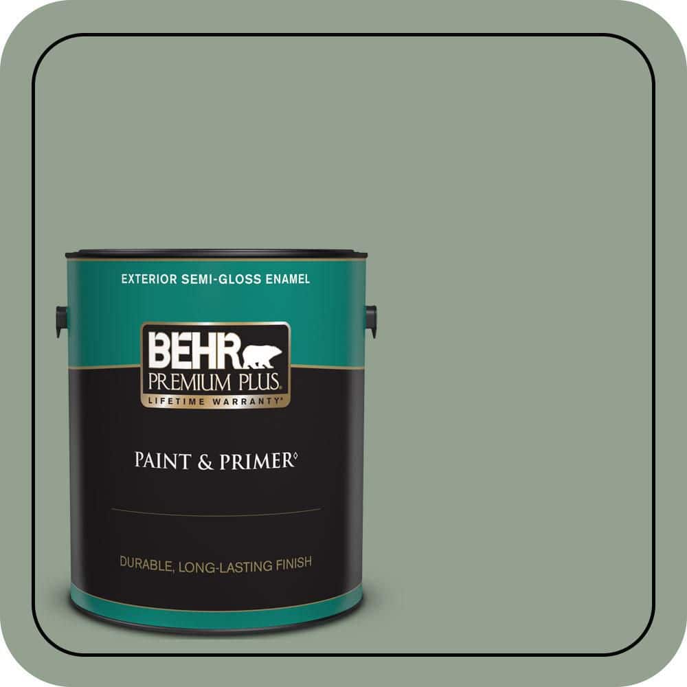 BEHR PREMIUM PLUS 1 gal. #N400-4 Forest Path Semi-Gloss Enamel Exterior Paint & Primer
