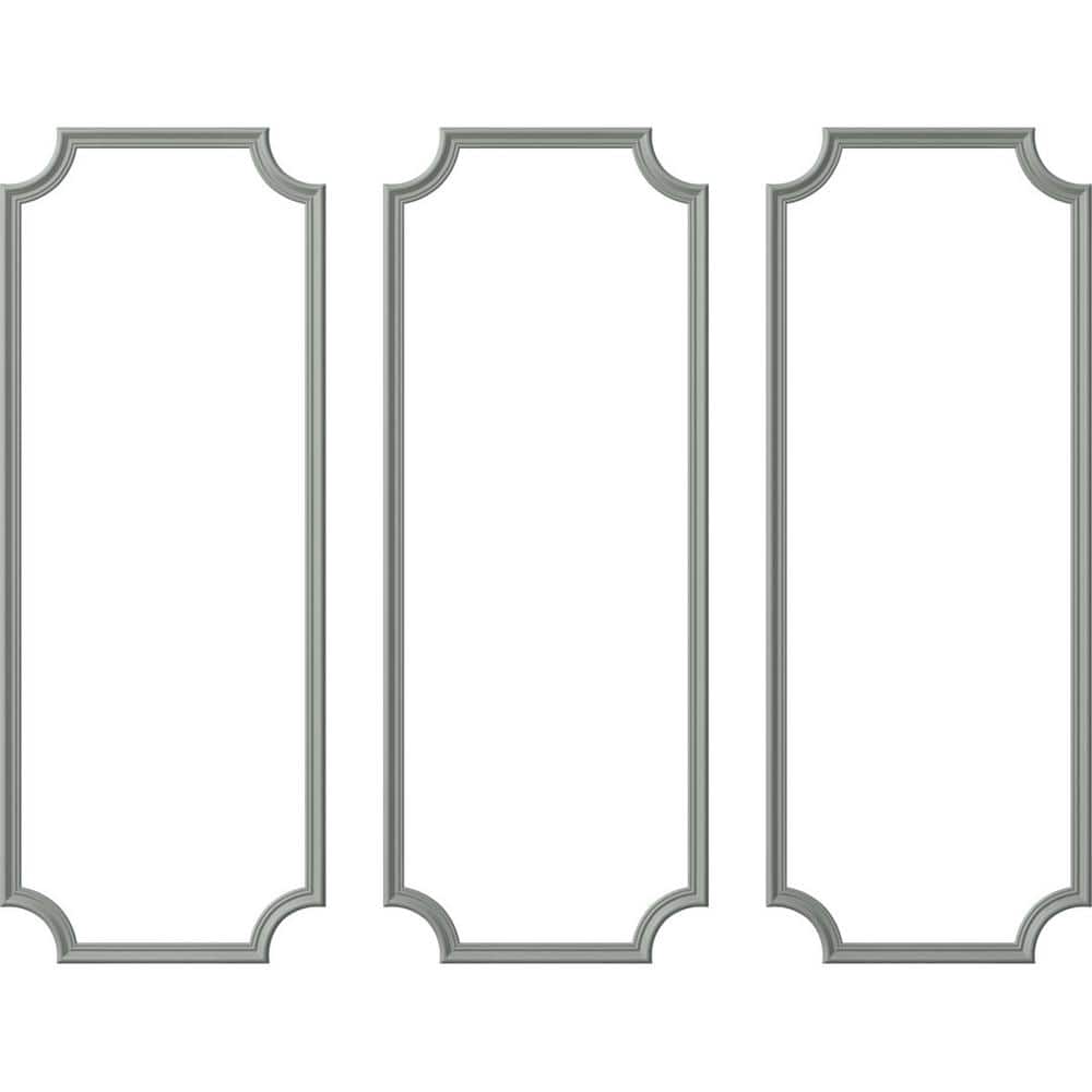 Ekena Millwork 28 in. W x 72 in. H Unfinished Polyurethane Claremont Panel Moulding Kit (Triple Panel) (1)