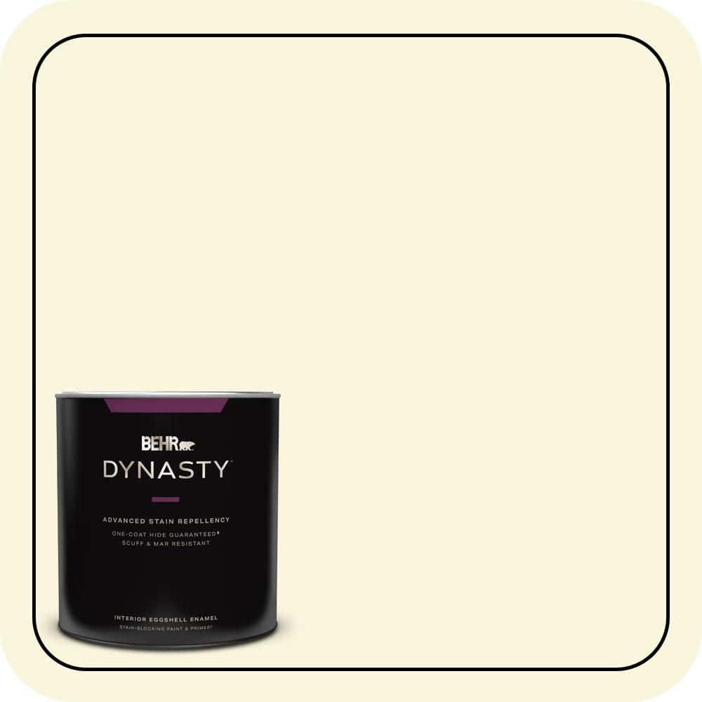 BEHR DYNASTY 1 qt. #W-B-420 White Hydrangea Eggshell Enamel Interior Stain-Blocking Paint & Primer