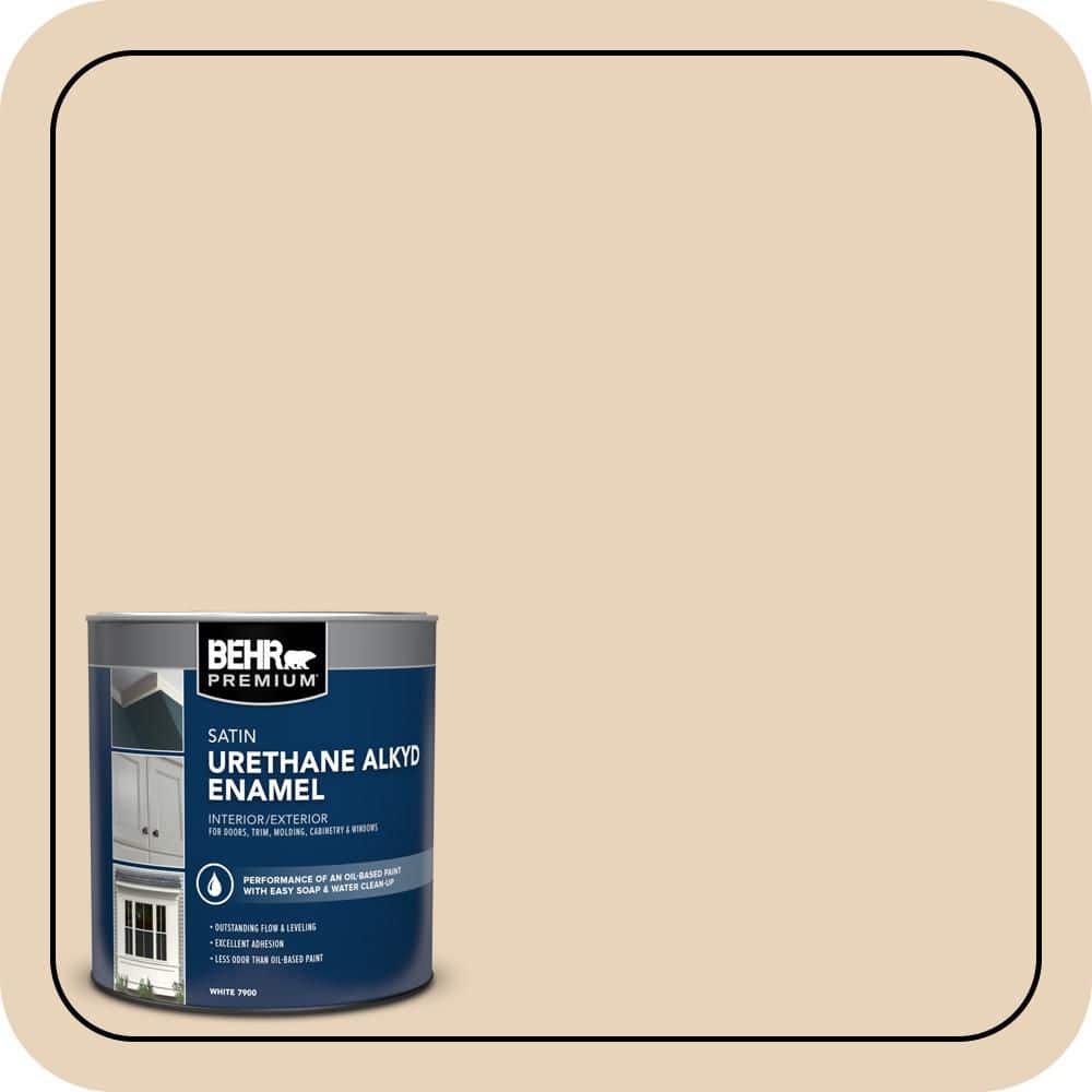 BEHR PREMIUM 1 qt. #S260-1A Cake Crumbs Satin Enamel Urethane Alkyd Interior/Exterior Paint (1)