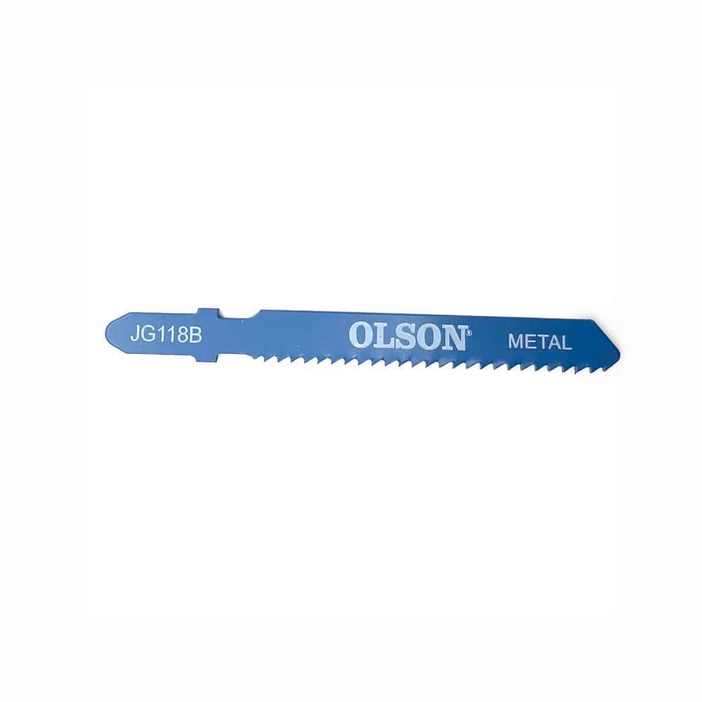 Olson Saw Jig Saw Blade pack of 5, Metal, Medium, 12 TPI, T-Shank, Metal Cutting
