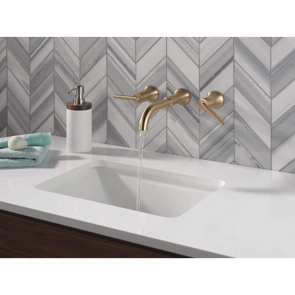Delta Trinsic Gold 2-Handle Wall Mount Bathroom Sink Faucet (Valve and Handles Not Included) (4)