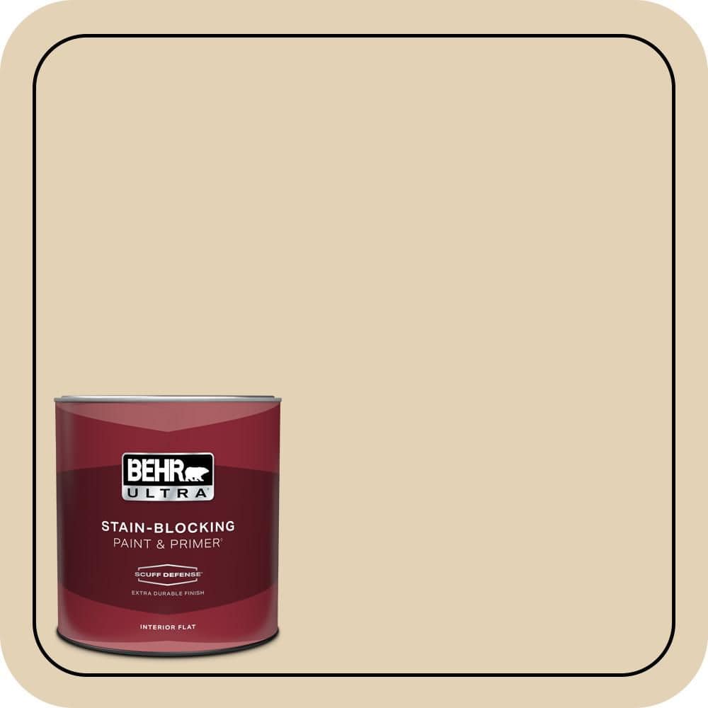 BEHR ULTRA 1 qt. #N290-3 Comfy Beige Extra Durable Flat Interior Paint & Primer (1)