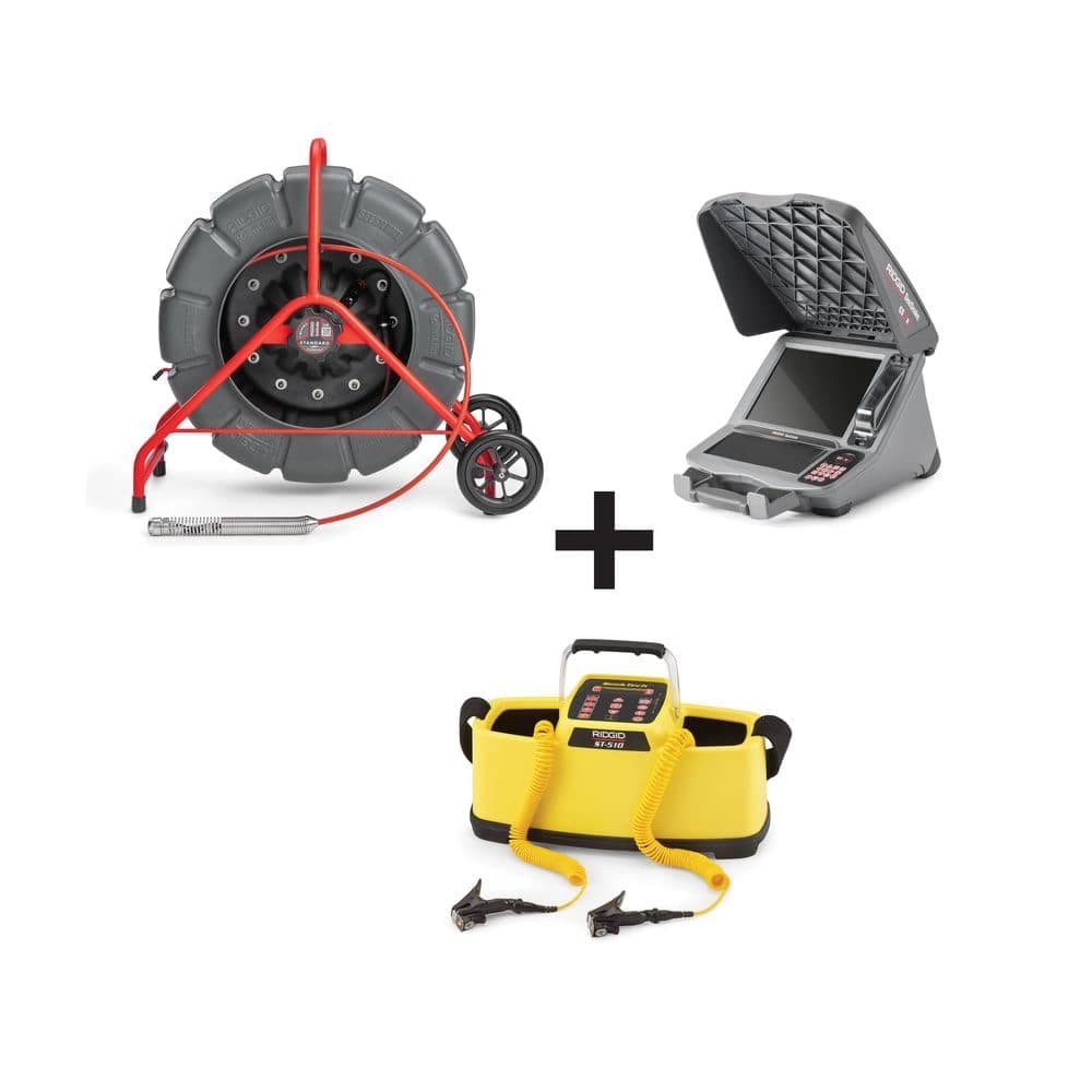 RIDGID SeeSnake Standard Inspection Sewer Camera Reel w/TruSense Technology CS12x Digital Monitor and ST-510 Transmitter Bundle (1)