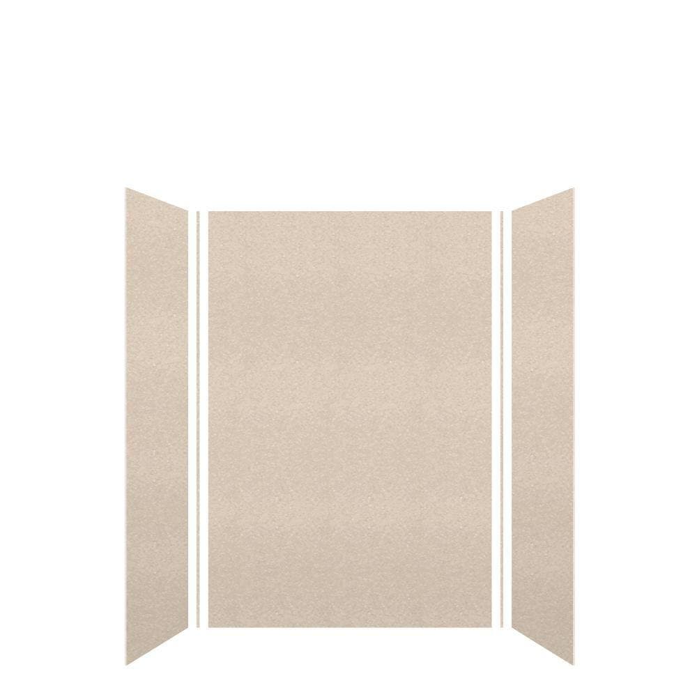 Transolid Saramar 48 in. W x 72 in. H x 36 in. D 3-Piece Glue to Wall Alcove Shower Wall Kit in Cashew Velvet (1)