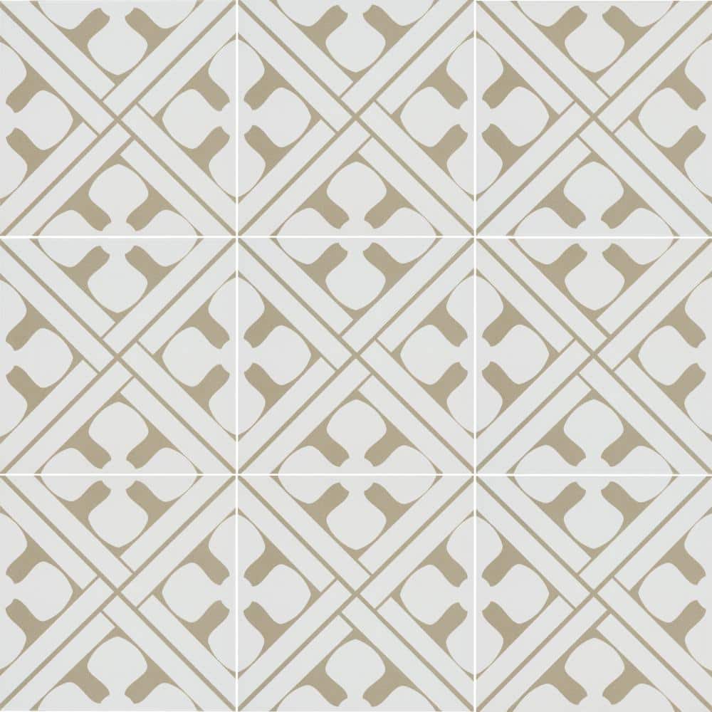 MSI Magnolia Matte Beige Porcelain Encaustic Tile Square 8 in. x 8 in., Floor and Wall (5.16 sq. ft./Case) (2)