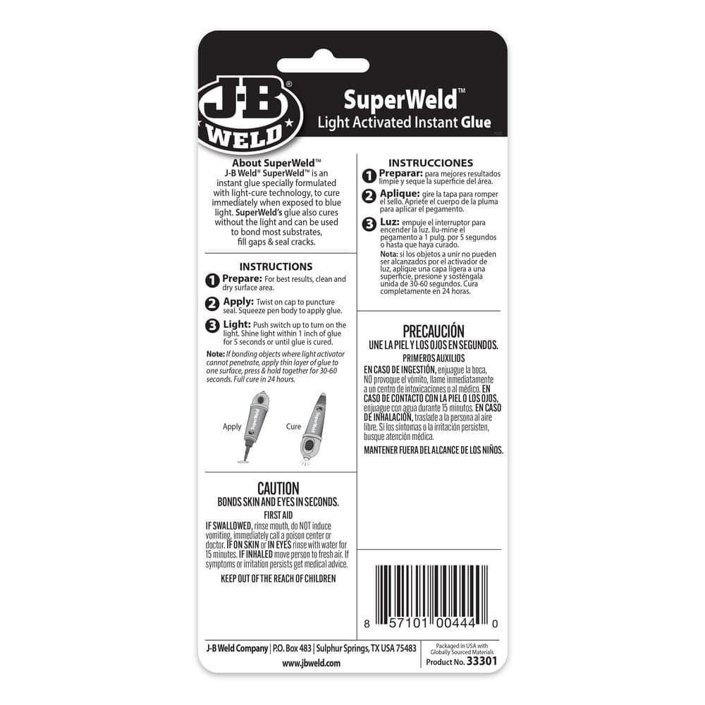 Unbranded 0.18 oz. SuperWeld Light Activated Glue (3)