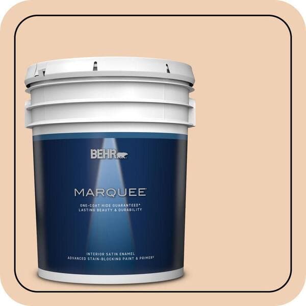 BEHR MARQUEE 5 gal. #PPU3-07 Pale Coral Satin Enamel Interior Paint & Primer (2)