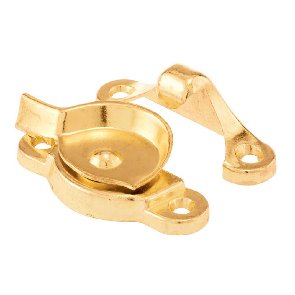 Prime-Line 1-15/16 in. Diecast Zinc, Bright Brass Double Hung Window Sash Lock with Cam-Action Latch (1)