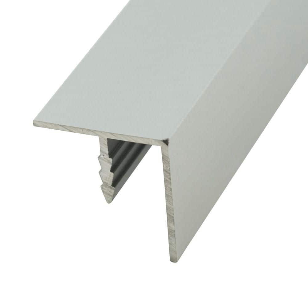 Outwater 13/16 in. Clear Anodized Satin Aluminum Center Barb Furniture Bumper Tee Moulding Edging 48 in. Long (3-Pack) (1)