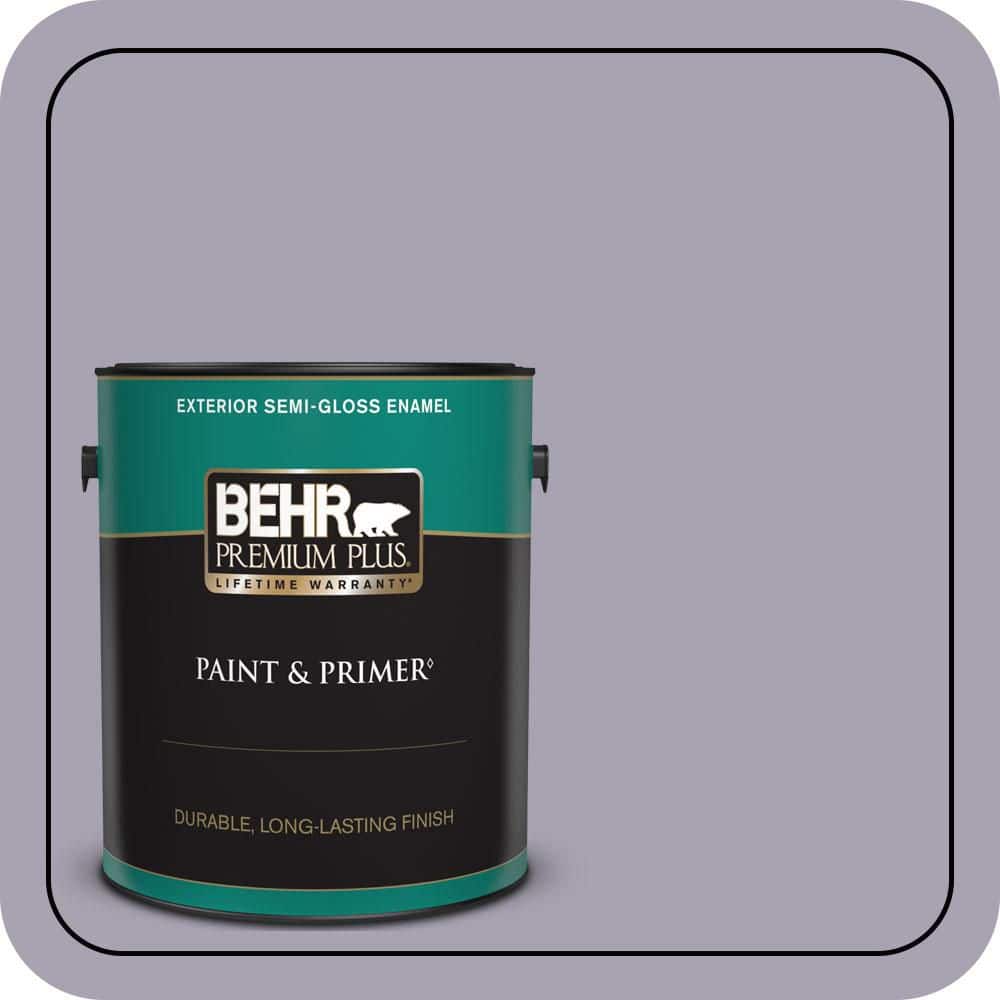 BEHR PREMIUM PLUS 1 gal. #N560-3 Luxe Lilac Semi-Gloss Enamel Exterior Paint & Primer