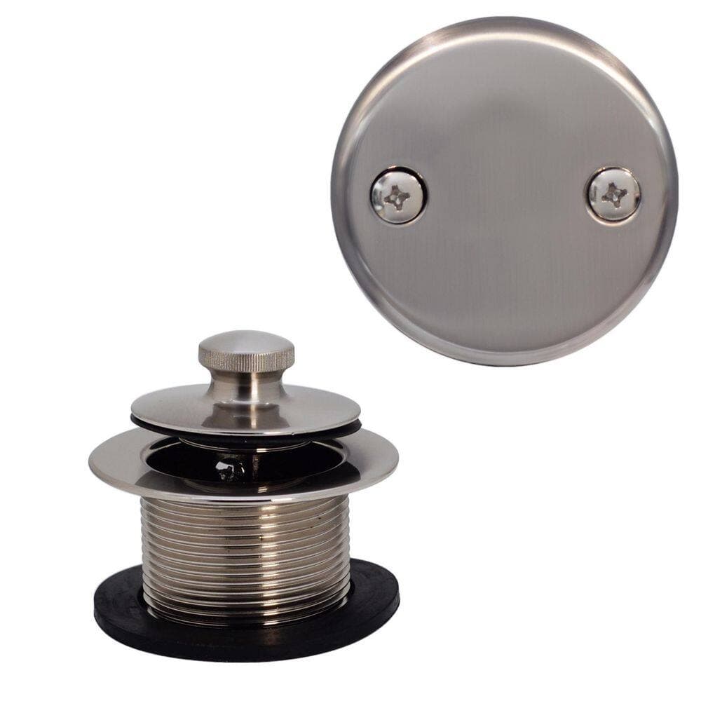 Westbrass 14 in. Brass Bath Waste and Overflow Assembly with Twist and Close Drain Plug and 2-Hole Faceplate (4)