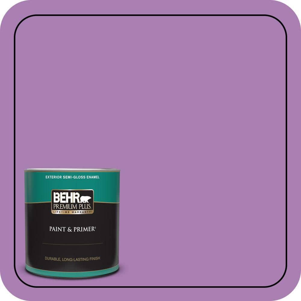 BEHR PREMIUM PLUS 1 qt. #P100-5 I Heart Potion Semi-Gloss Enamel Exterior Paint & Primer