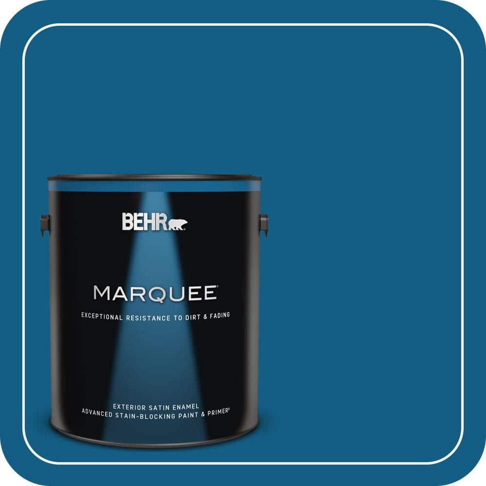 BEHR MARQUEE 1 gal. #S-H-550 Sapphire Sparkle Satin Enamel Exterior Paint & Primer