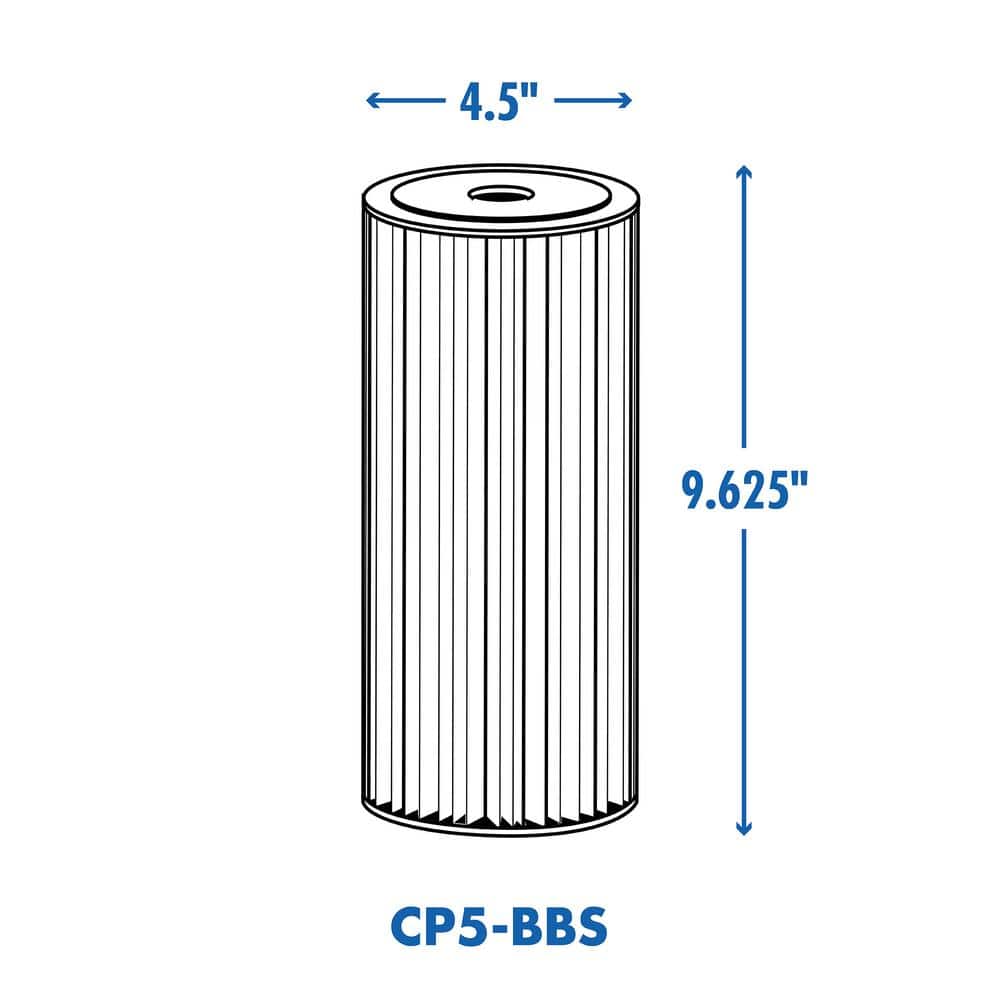 Culligan Universal 5-Micron Heavy-Duty Pleated Sediment Replacement Cartridge Water Filtration System (2)