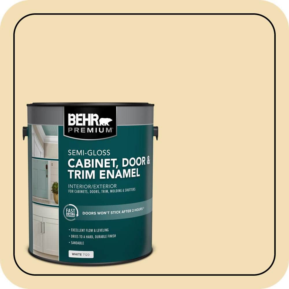 BEHR PREMIUM 1 gal. #PPU6-12 Calla Semi-Gloss Enamel Interior/Exterior Cabinet, Door & Trim Paint