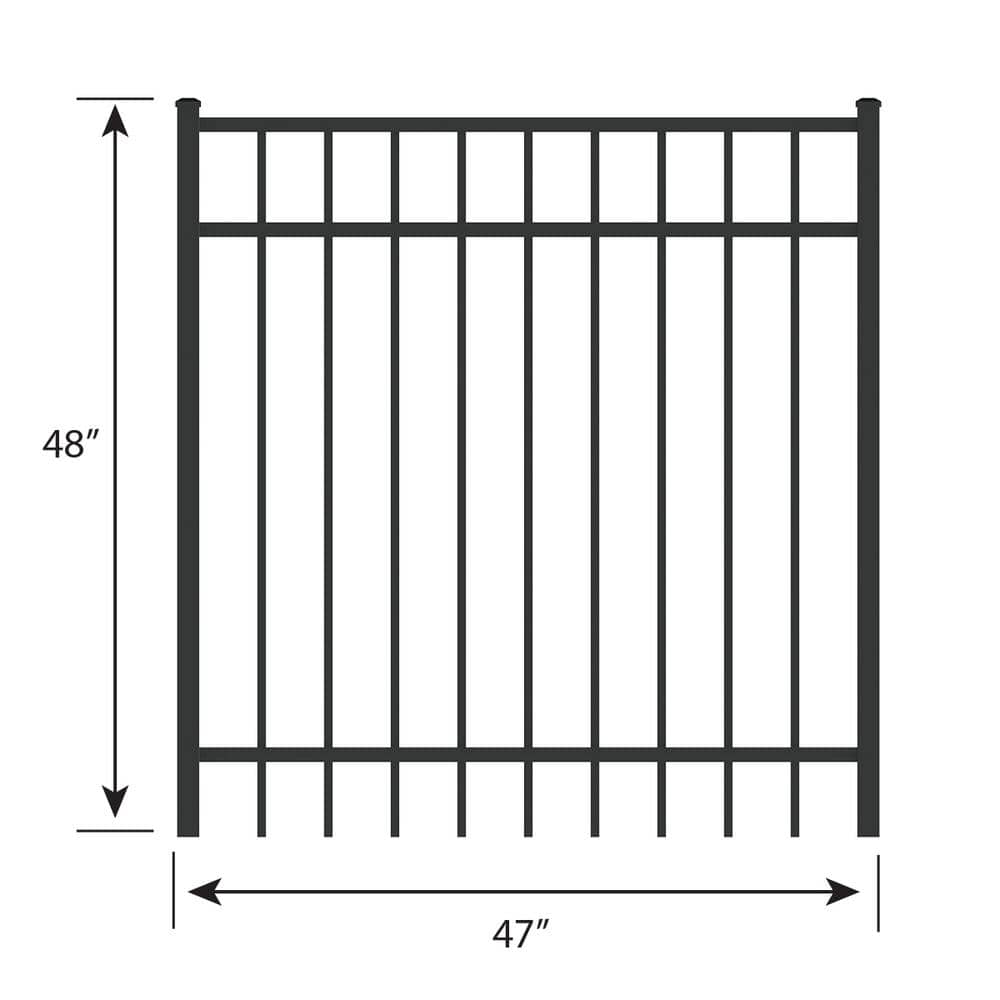 FORGERIGHT Vinings 4 ft. W x 4 ft. H Black Aluminum Pre-Assembled Fence Gate (3)