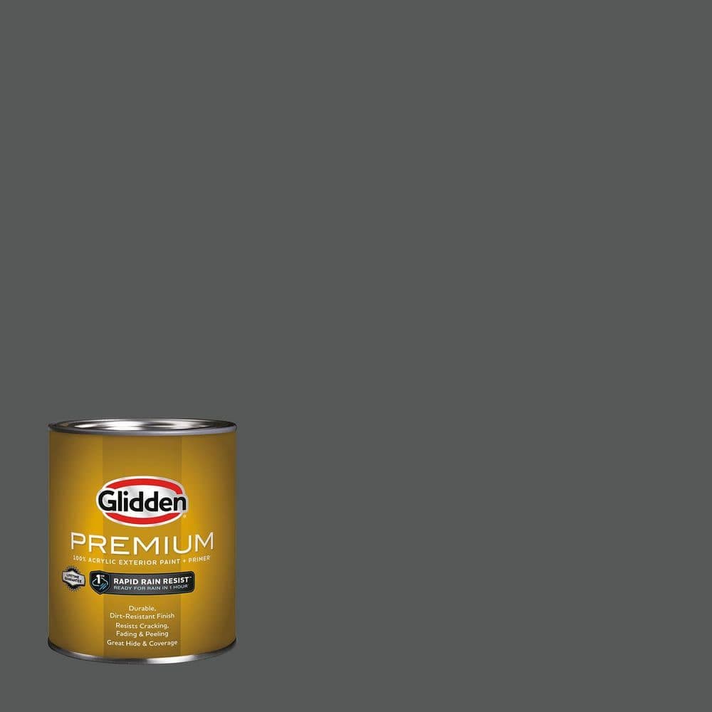 Glidden Premium 1 qt. PPG0997-7 Black Widow Flat Exterior Latex Paint (1)