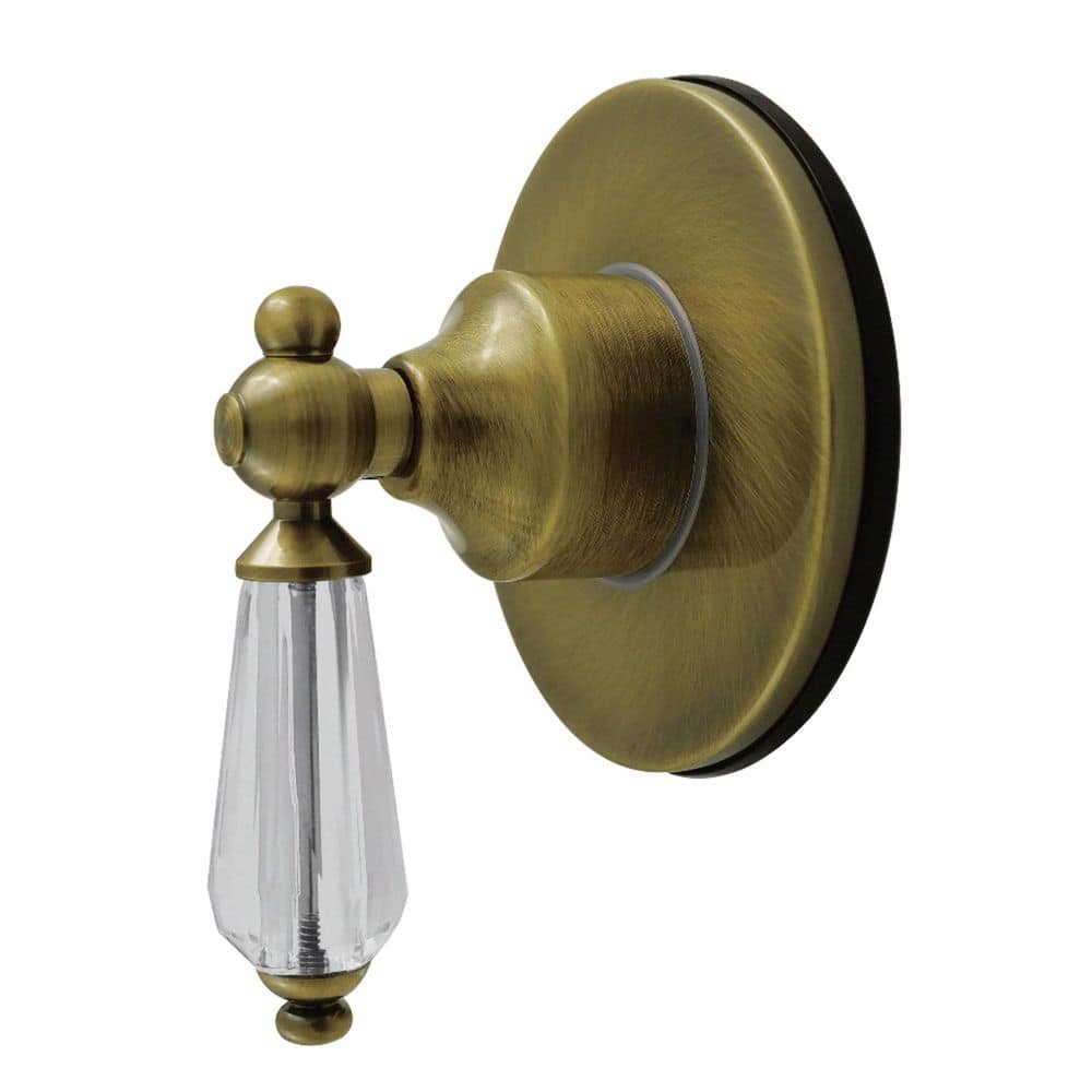 Kingston Brass Willshire 3/4 in. Single-Handle 1-Hole Wall Mount 6-Way Diverter Valve with Trim Kit in Antique Brass (1)