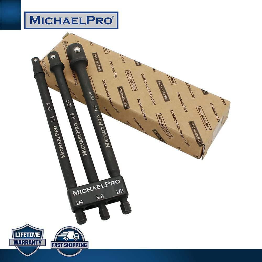 MICHAELPRO 3-Pieces 6 in. Impact Grade Socket Adapter Set
