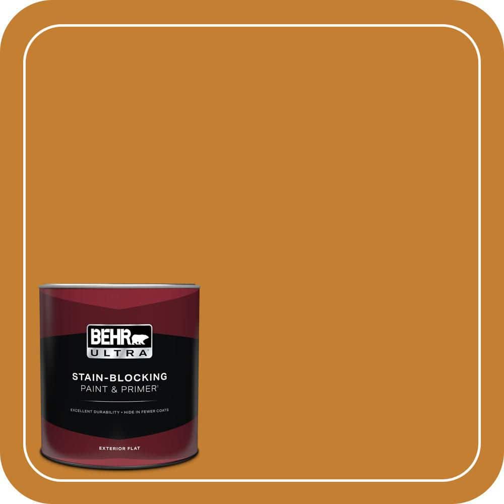 BEHR ULTRA 1 qt. #S-H-290 Exotic Honey Flat Exterior Paint & Primer