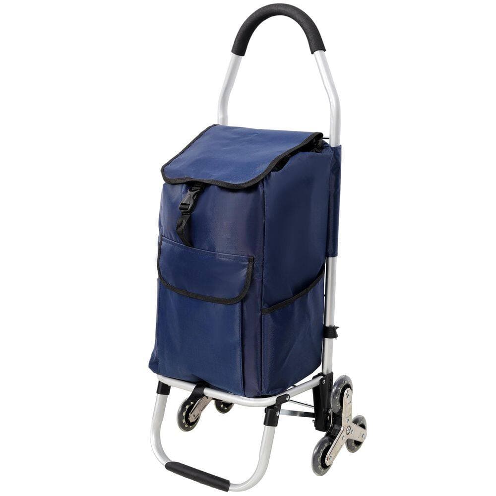Tidoin Blue Aluminium Foldable Removable Cart with Stainless Steel Triangular Wheels and Oxford Waterproof Bag (3)