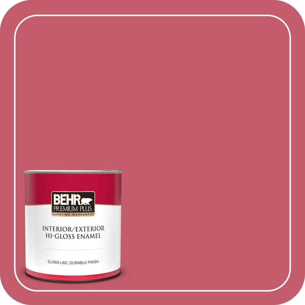 BEHR PREMIUM PLUS 1 qt. #MQ4-01 Candy Drop Hi-Gloss Enamel Interior/Exterior Paint & Primer (1)