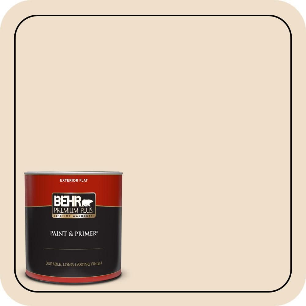 BEHR PREMIUM PLUS 1 qt. #N280-1 Scroll Flat Exterior Paint & Primer