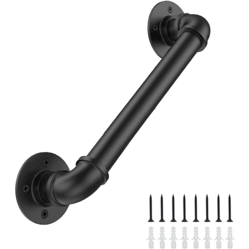 Afoxsos 2 ft. Stainless Steel Stair Railing Wall Mount Handrail Vintage Pipe Black Deck Handrail for Indoor Outdoor Stairs Porch (1)